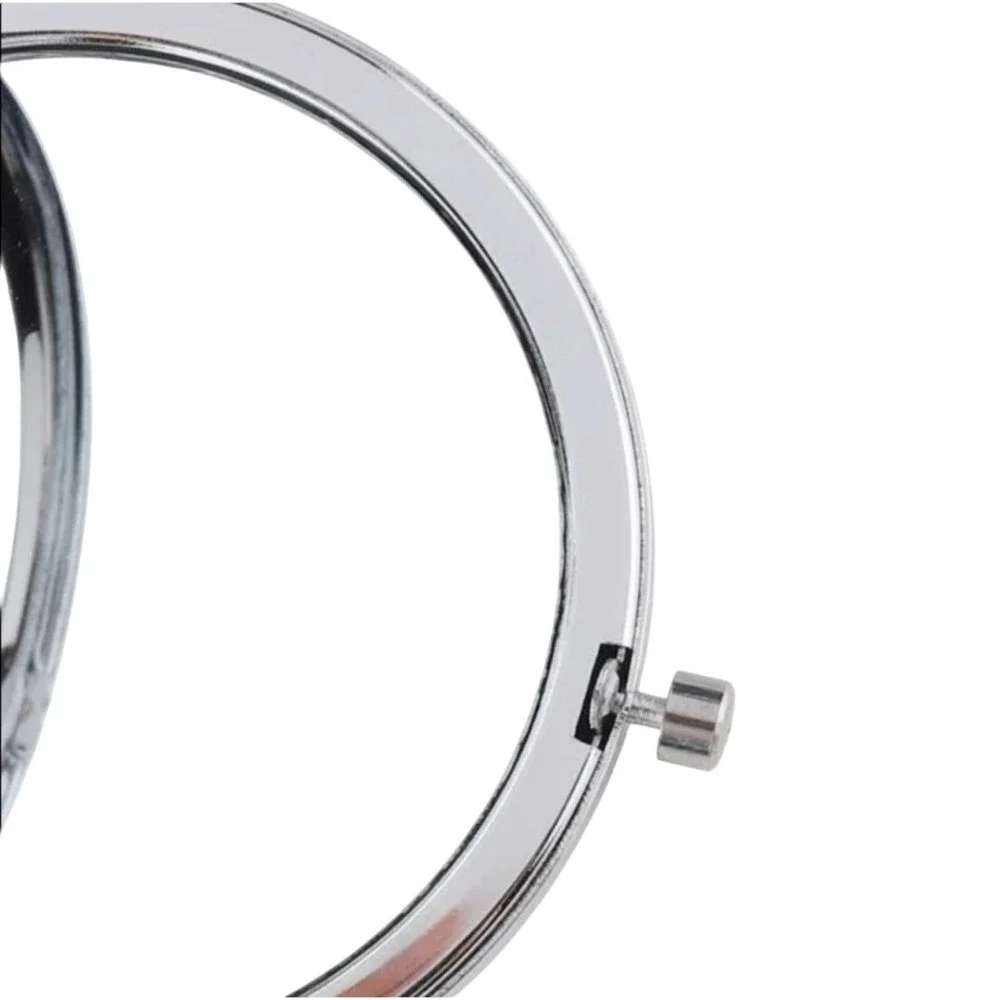 Silver Heavy Duty Metal Compact Double Sided Mirror Purse Travel Accessory New